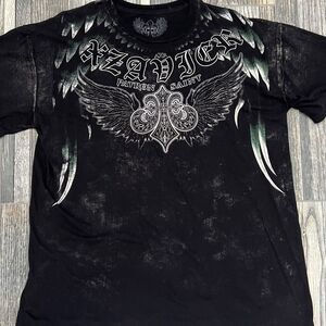 🔥☠️ Y2K XZAVIER UNLIMITED PATRON SAINT Affliction Style Graphic Tee 2XL - EUC